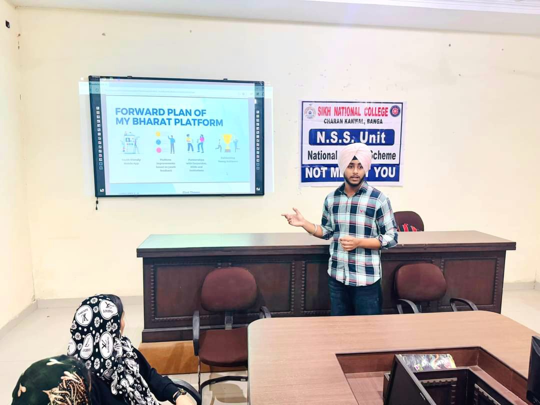 "My Bharat Outreach" organized at Sikh National College Banga